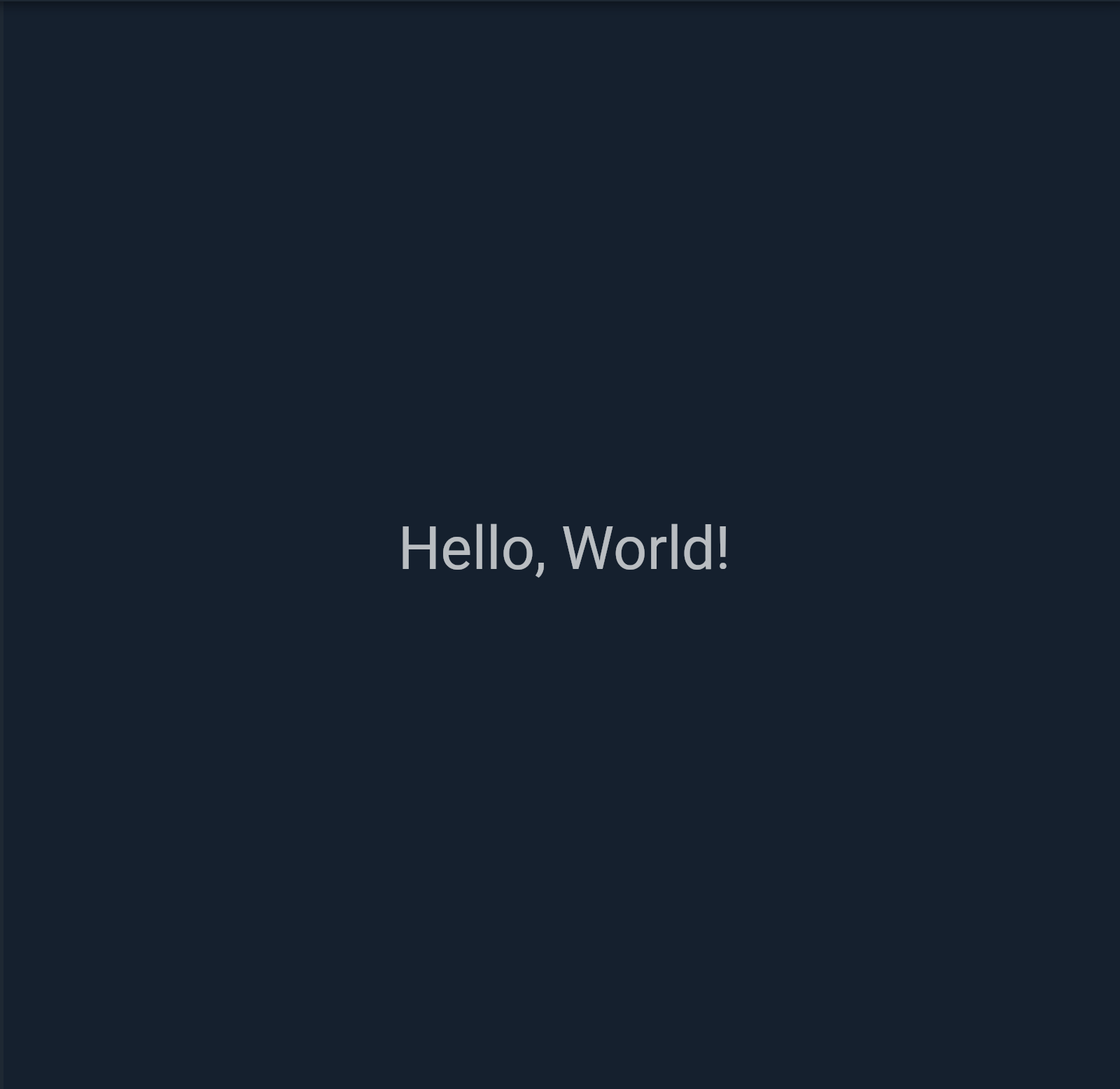 Flutter Hello, World! Result